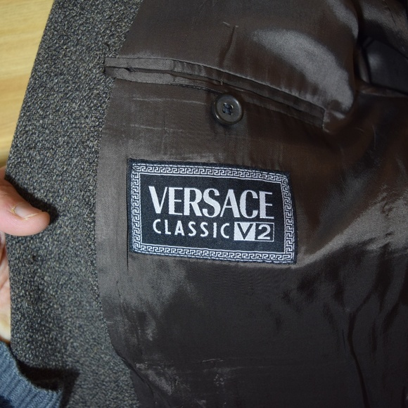 Versace V2 Gray No Vent one button Sport Coat 42 L